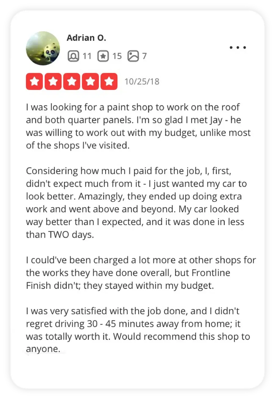 Customer review 1